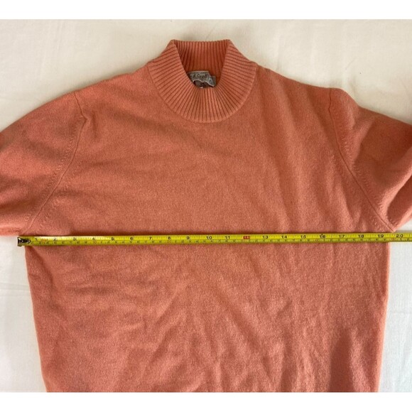 Lyle & Scott Sweater Womens Size 40 Peach Mock Neck Lambswool Made in Scotland - Picture 8 of 11